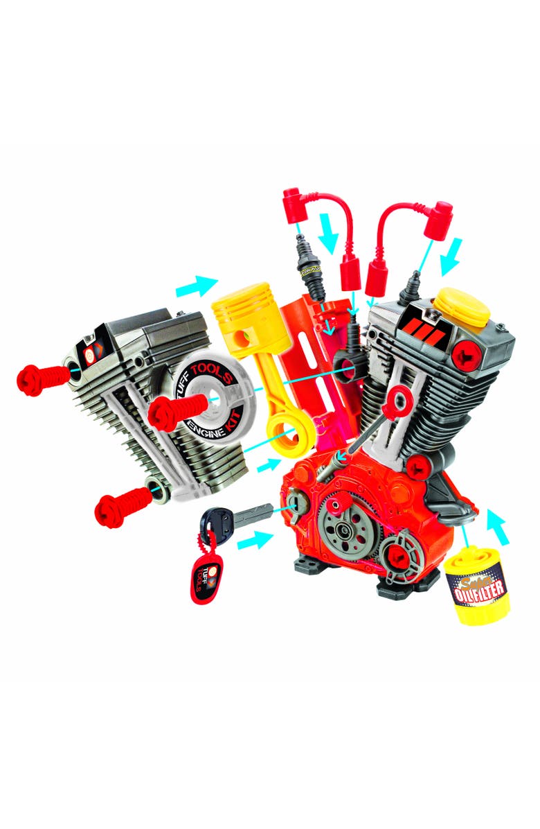 Lanard Tuff Tools 25 Piece Motorcycle Engine Building Set, Alternate, color, Multicolored