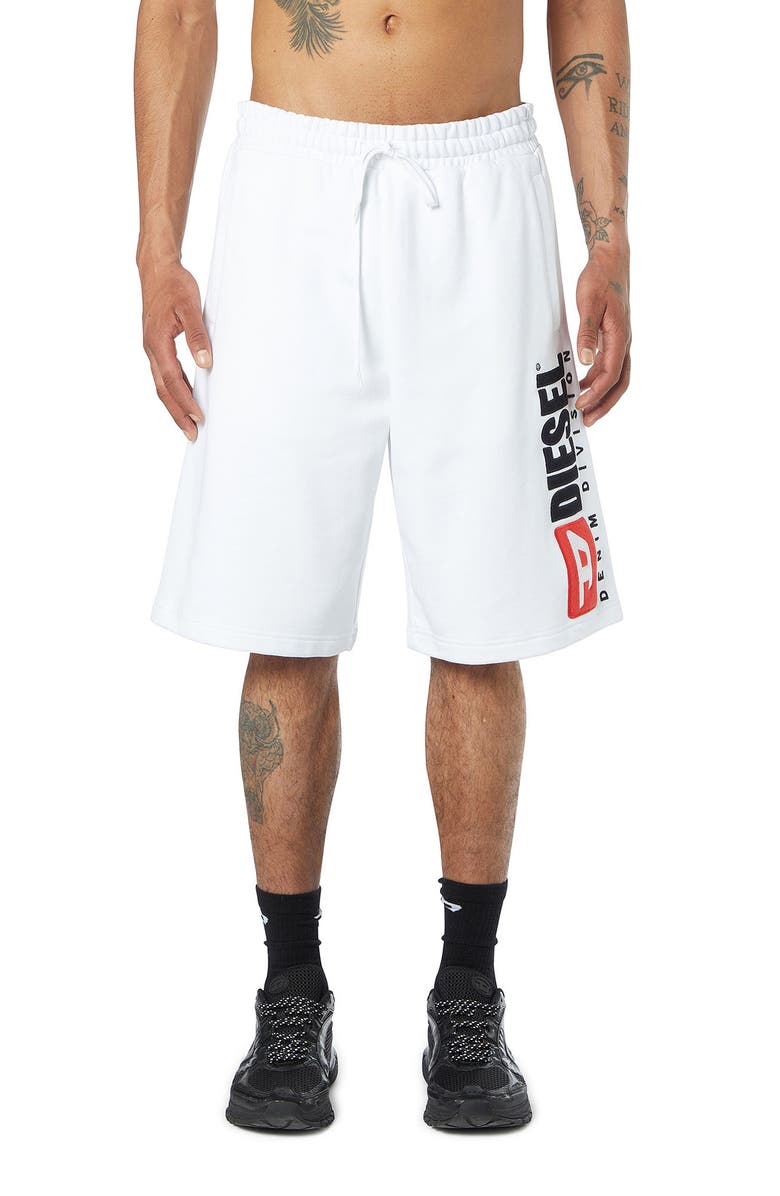 DIESEL<sup>®</sup> P-Crow-Div Sweat Shorts, Main, color, White