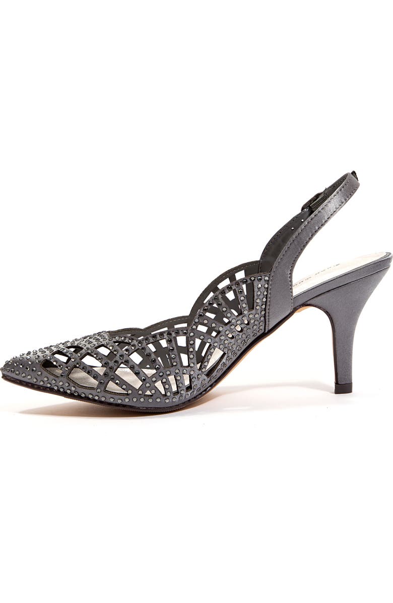 LADY COUTURE Rhinestone Slingback Pump, Alternate, color, Pewter