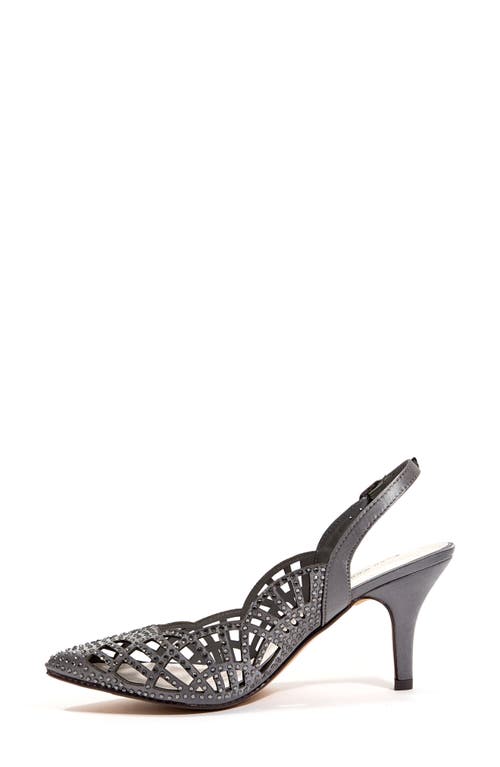 Lady Couture Rhinestone Slingback Pump In Pewter