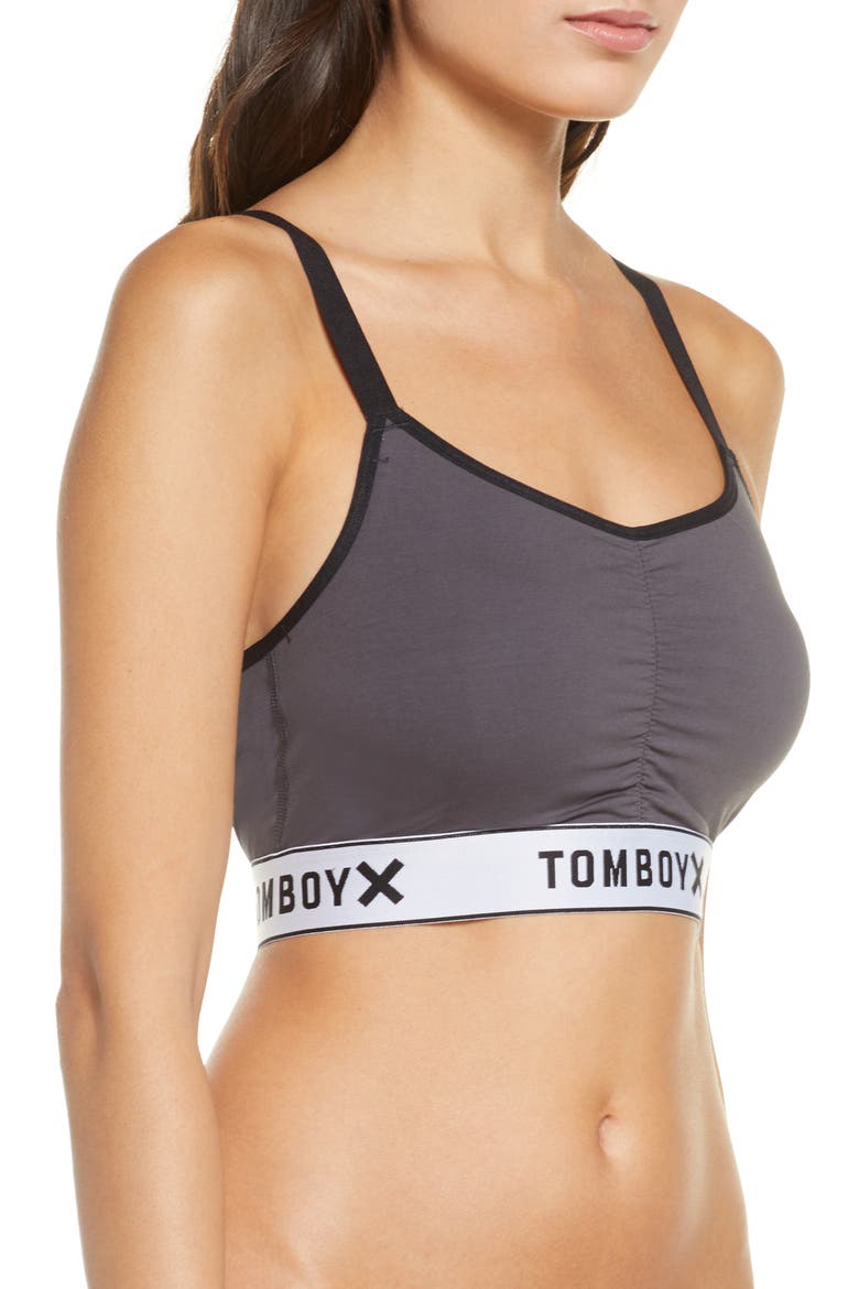 Ruched Bralette, Alternate, color, IRON