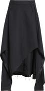 Jason Wu Collection Inverted Seam Suiting Wool Asymmetric Midi Skirt
