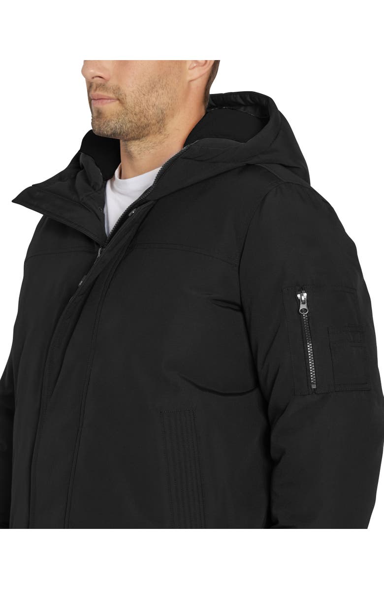 IZOD Men's Fleece Lined Short Parka Jacket, Alternate, color, Black