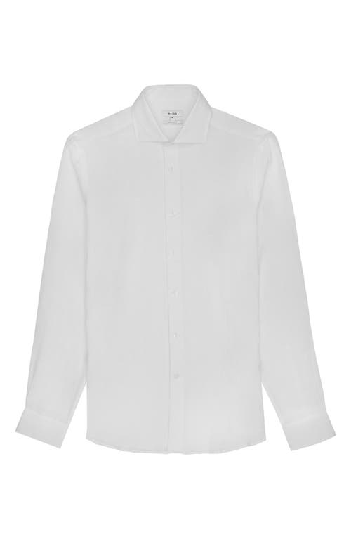 Reiss Ruban Linen Button-up Shirt In White