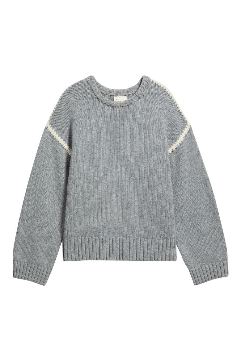 Chantal Stitch Sweater, Alternate, color, HEATHER GREY