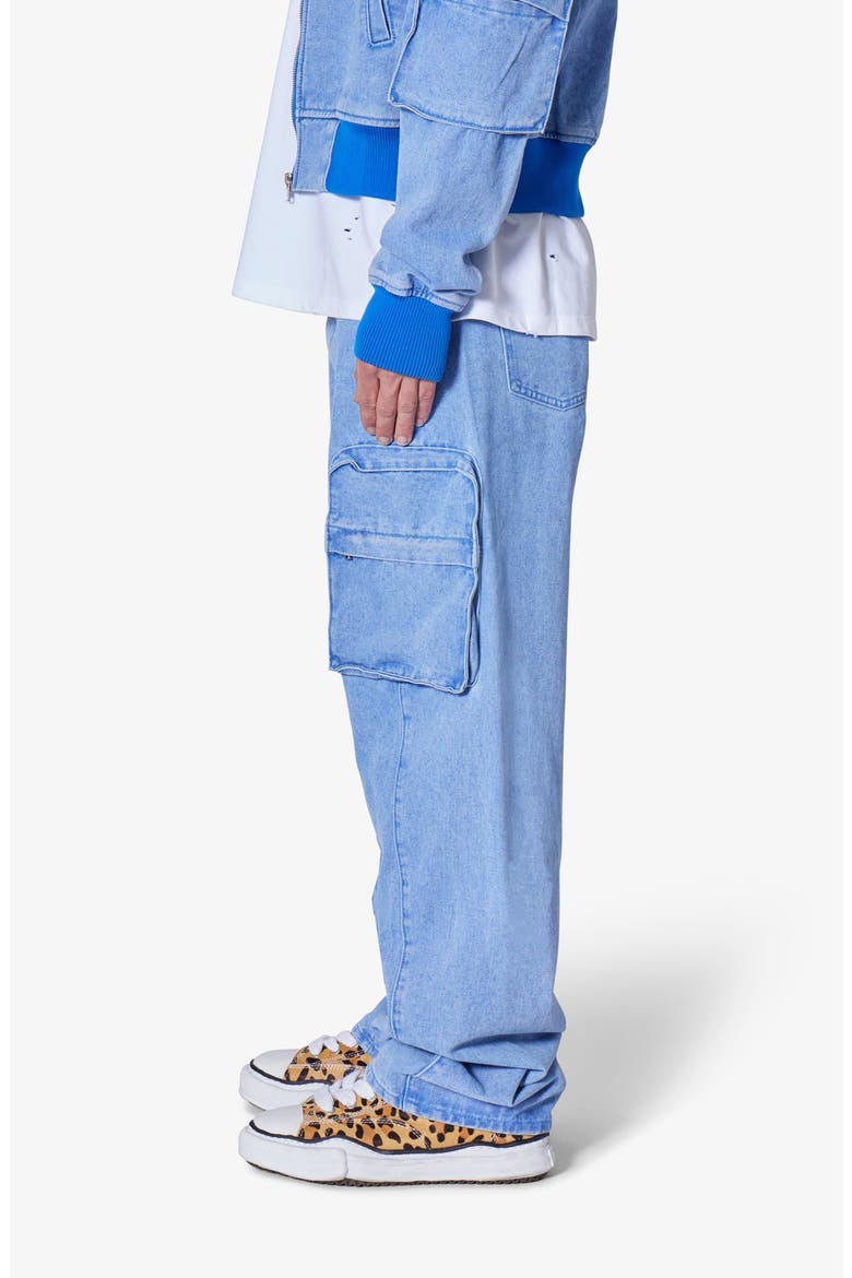 Ultra Baggy Feeling Blue Cargo Jeans, Alternate, color, BLUE