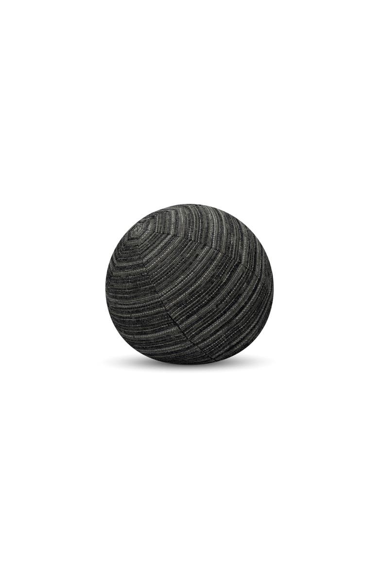 Luxe Stripe Chenille & Boucle textured Indoor & Outdoor Woven Orb Pillow, Main, color, Charcoal