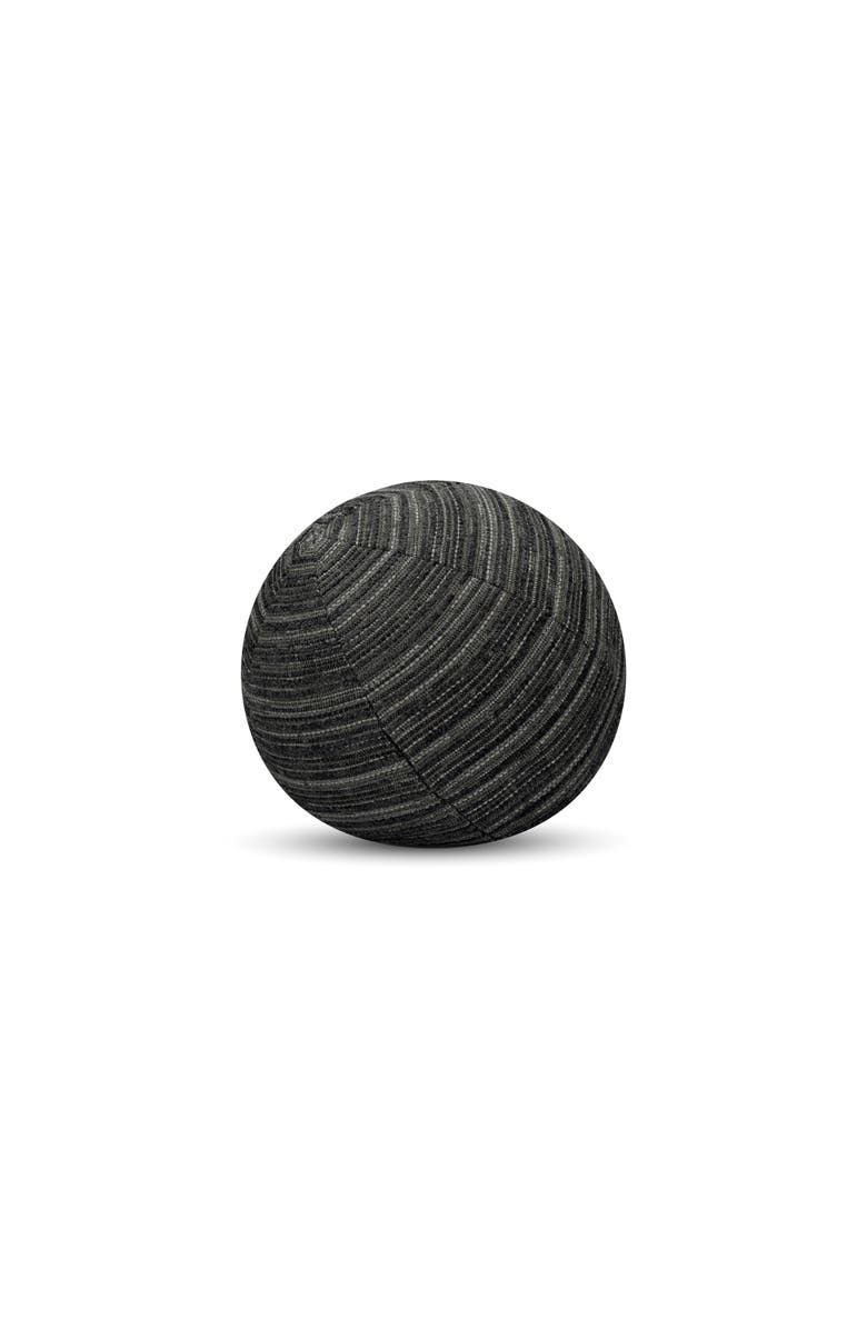 Elaine Smith Luxe Stripe Chenille & Boucle textured Indoor & Outdoor Woven Orb Pillow, Main, color, Charcoal