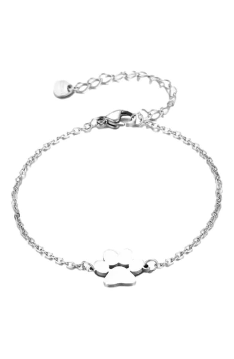 Hollywood Sensation PurePaw Link Chain Paw Cutout Charm Bracelet, Alternate, color, Silver