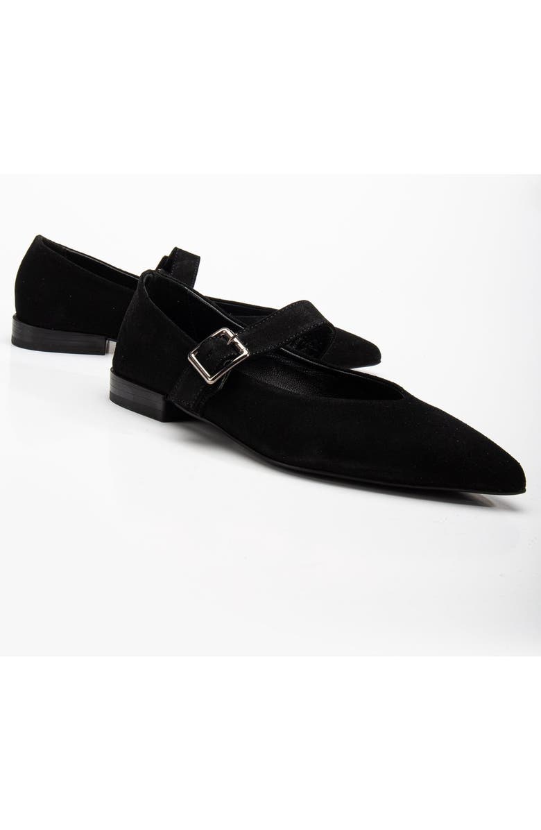 Forever & Always Shoes Willow Leather Mary Jane Flats, Main, color, Black Suede Leather
