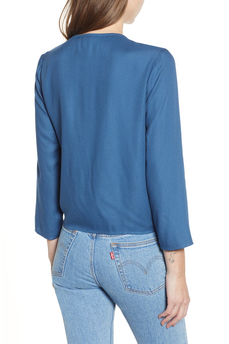 Tie Front Top, Alternate, color, BLUE DARK