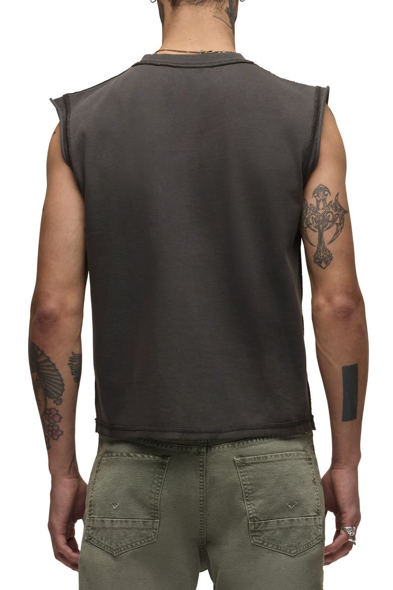 Leo Cut Off T-Shirt, Alternate, color, DUSK BLACK