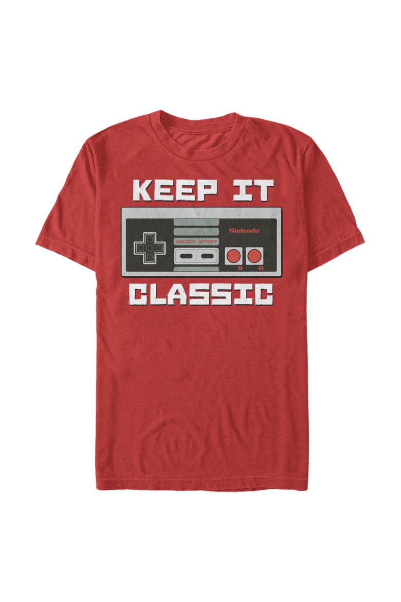 Men's Nintendo NES Classic Controller Graphic Tee, Main, color, Red