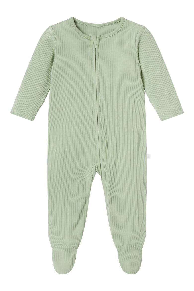 Clever Zip Footie, Main, color, RIBBED SAGE