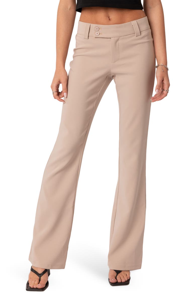 EDIKTED Enzo Flare Leg Trousers, Main, color, 