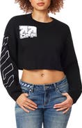 L/AB C/O OFF-WHITE Cropped Crewneck Sweater