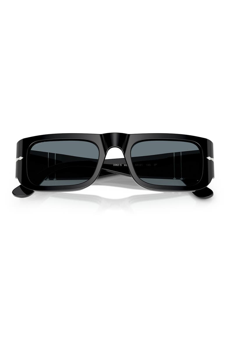 55mm Polarized Pillow Sunglasses, Alternate, color, BLACK