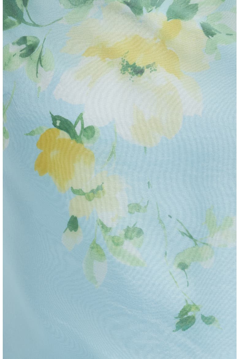 Placed Floral Drop Waist Cocktail Dress, Alternate, color, BLUE YELLOW