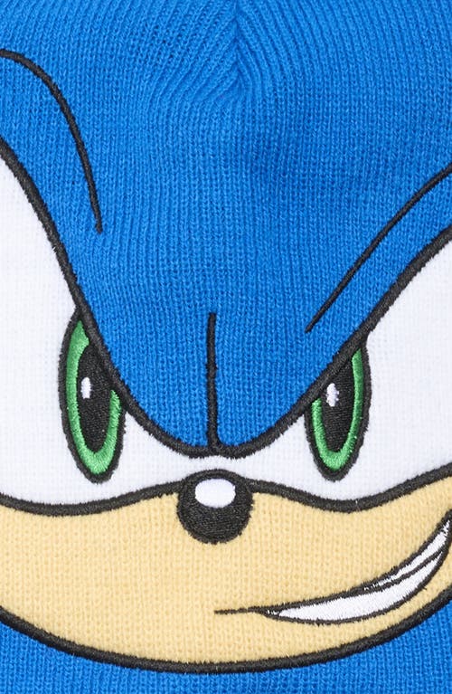 Uspa Accessories Kids' 3d Applique Sonic The Hedgehog® Beanie & Mittens Set In Blue
