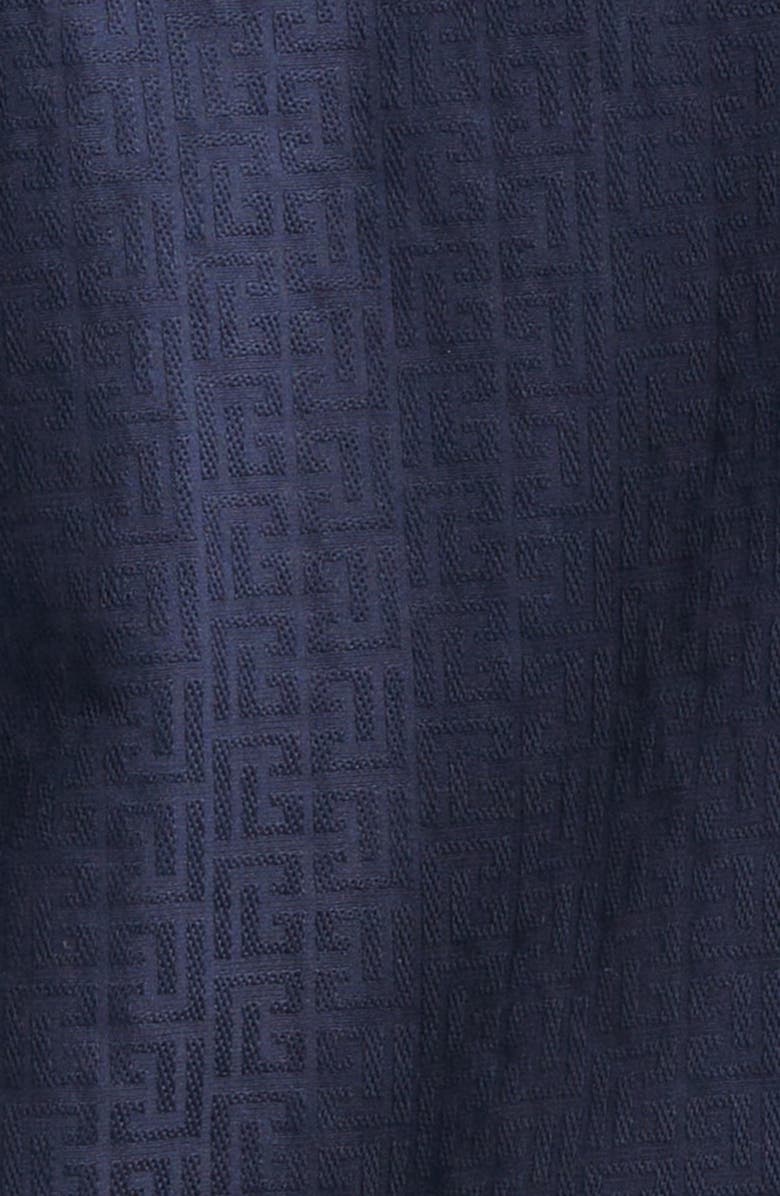 Balmain Monogram Jacquard Pajama Shirt, Alternate, color, 6Ub Marine