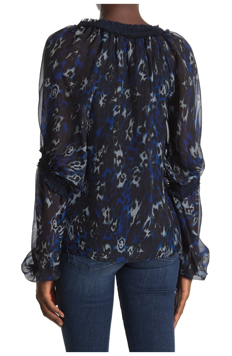 Ramy Brook Bea Sheer Sleeve V-Neck Blouse, Alternate, color,