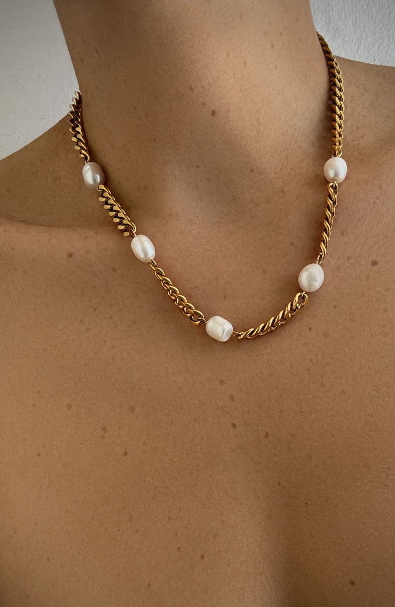 st. Moran Freshwater Pearl Station Necklace, Alternate, color,