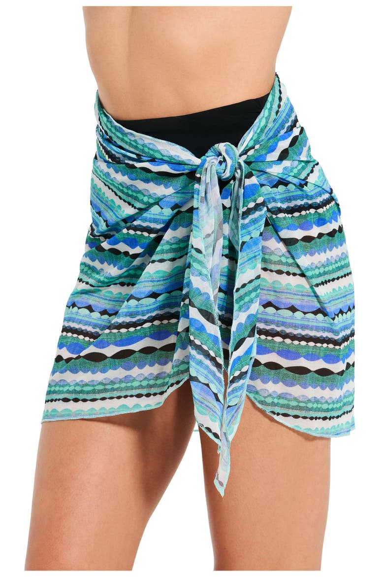 Mesh Sarong Wrap Skirt, Alternate, color, Multi-Turquoise