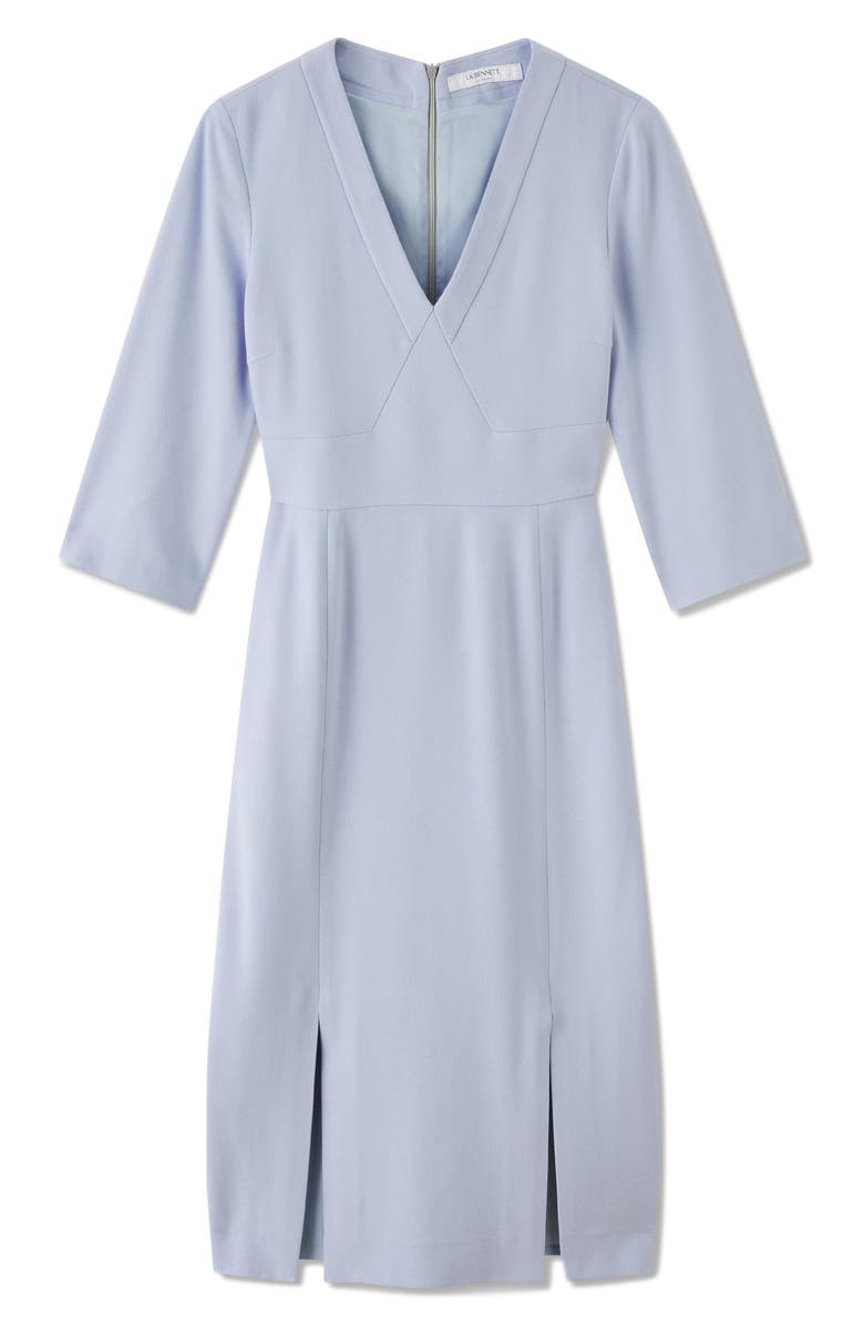 LK Bennett Sky V-Neck Crepe Dress, Alternate, color, Light Blue