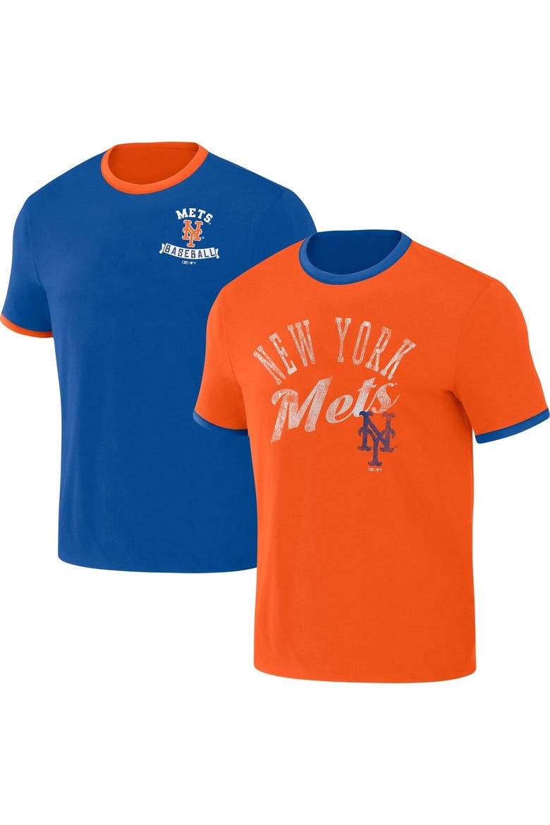 Men's Darius Rucker Collection by Fanatics Royal/Orange New York Mets Two-Way Ringer Reversible T-Shirt, Main, color, Royal