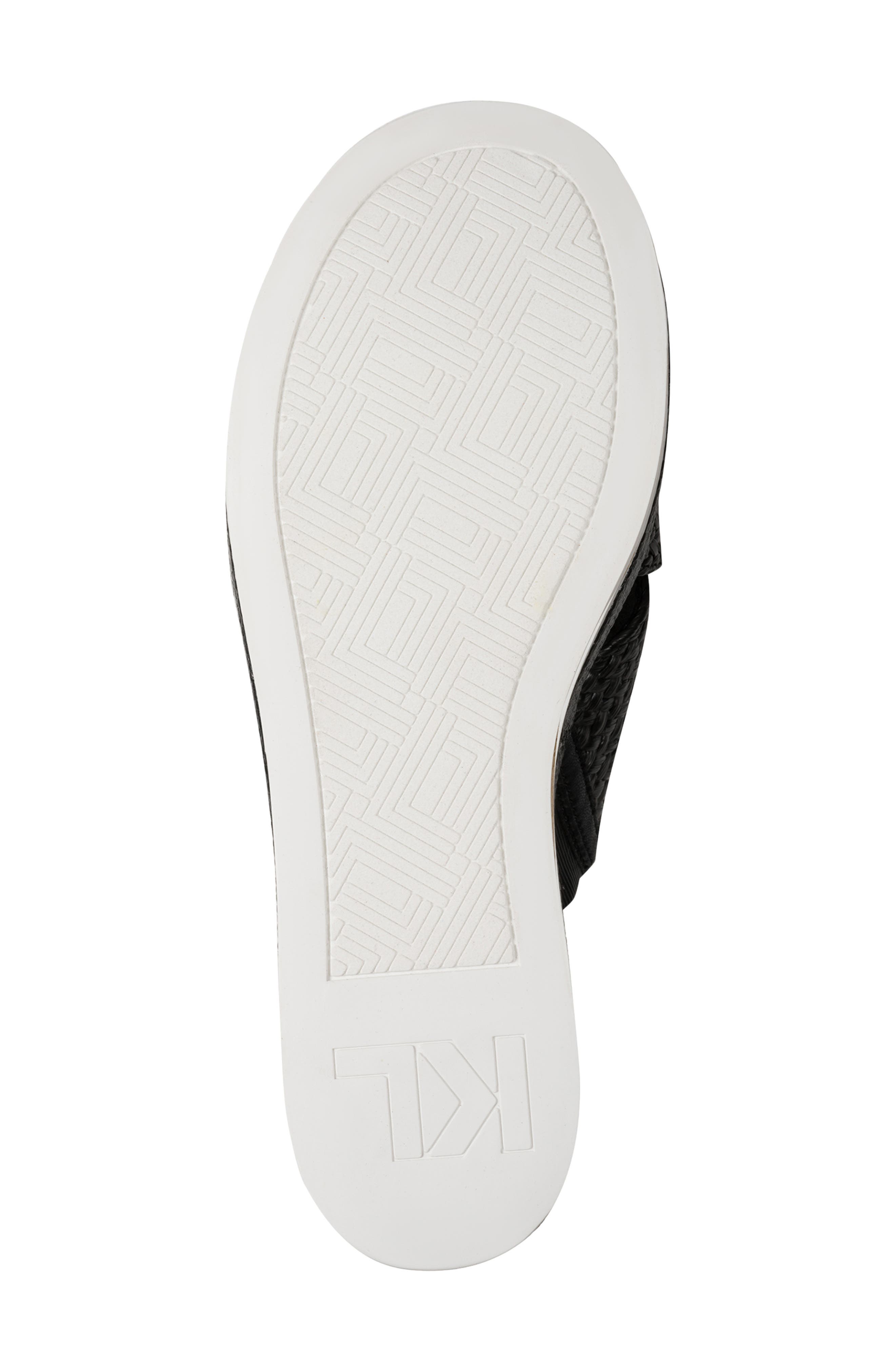 KARL LAGERFELD PARIS Caleigh Woven Platform Wedge Sandal, Alternate, color, Black