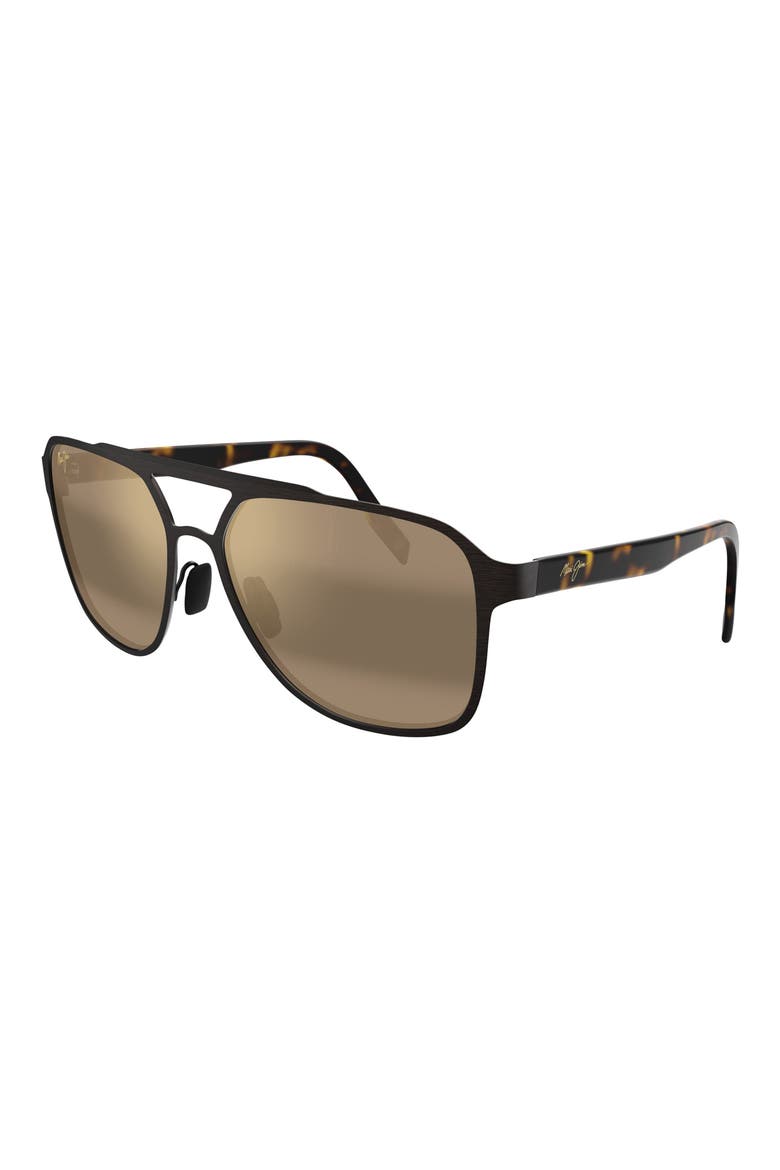 2nd Reef Polarized Rectangular Sunglasses, Alternate, color, BROWN