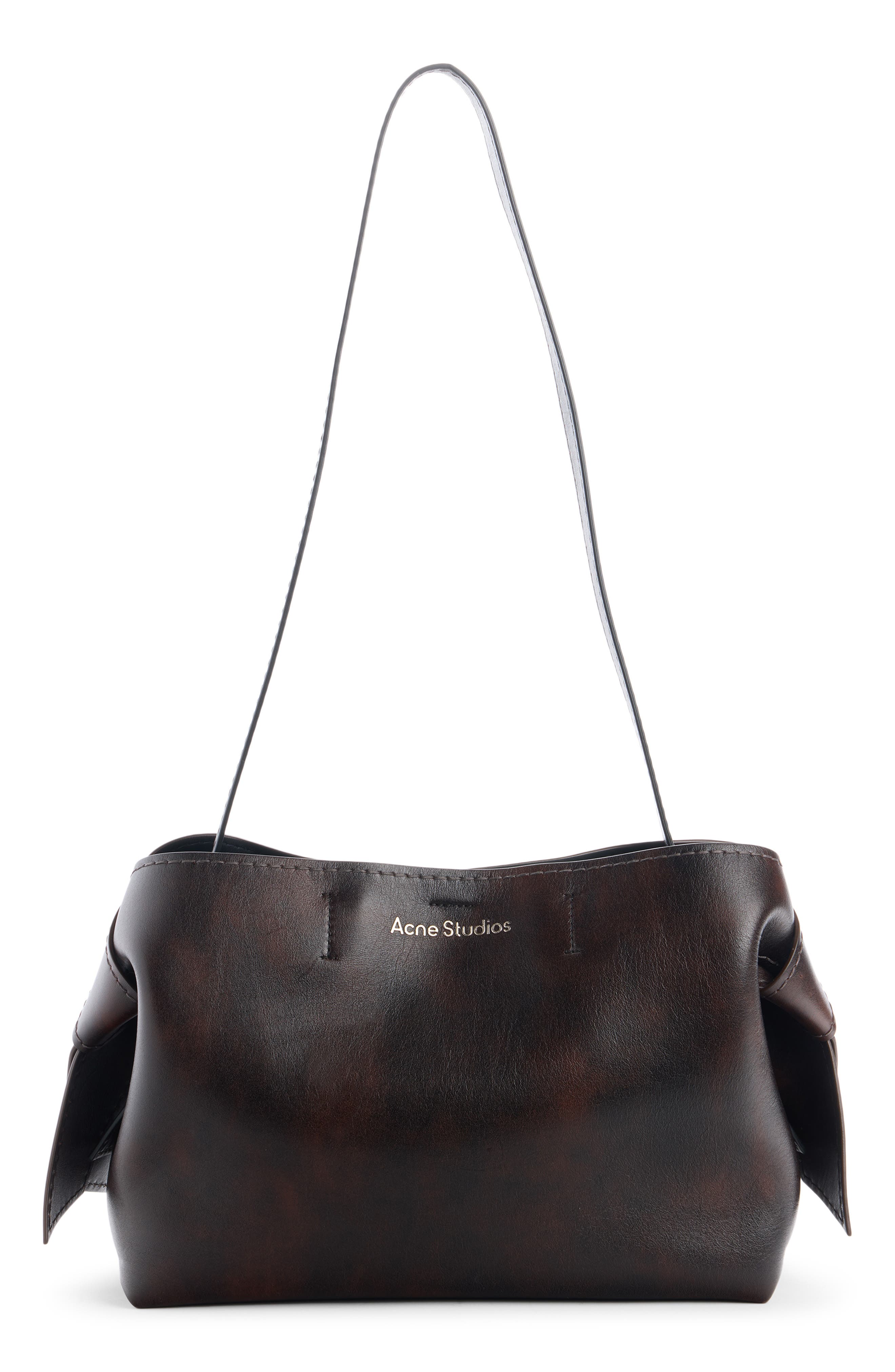 Acne Studios Musubi Leather Tote, Alternate, color, Dark Brown