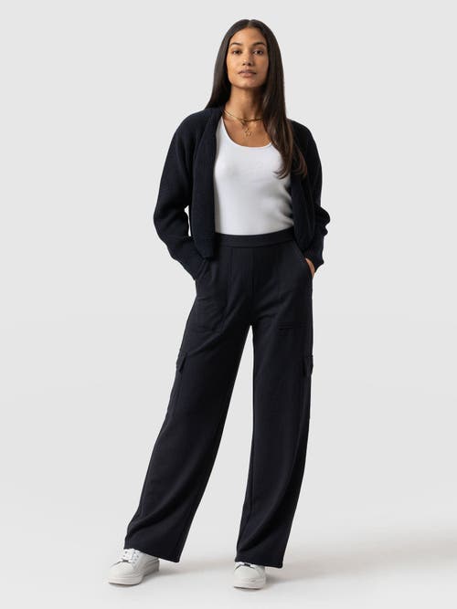 Saint + Sofia Cargo Chelsea Wide Leg Pant In Blue