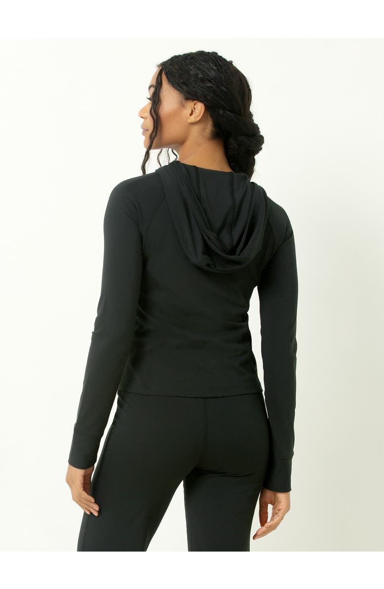 Single Stitch Sueded Full Zip Hooded Jacket, Alternate, color, Black