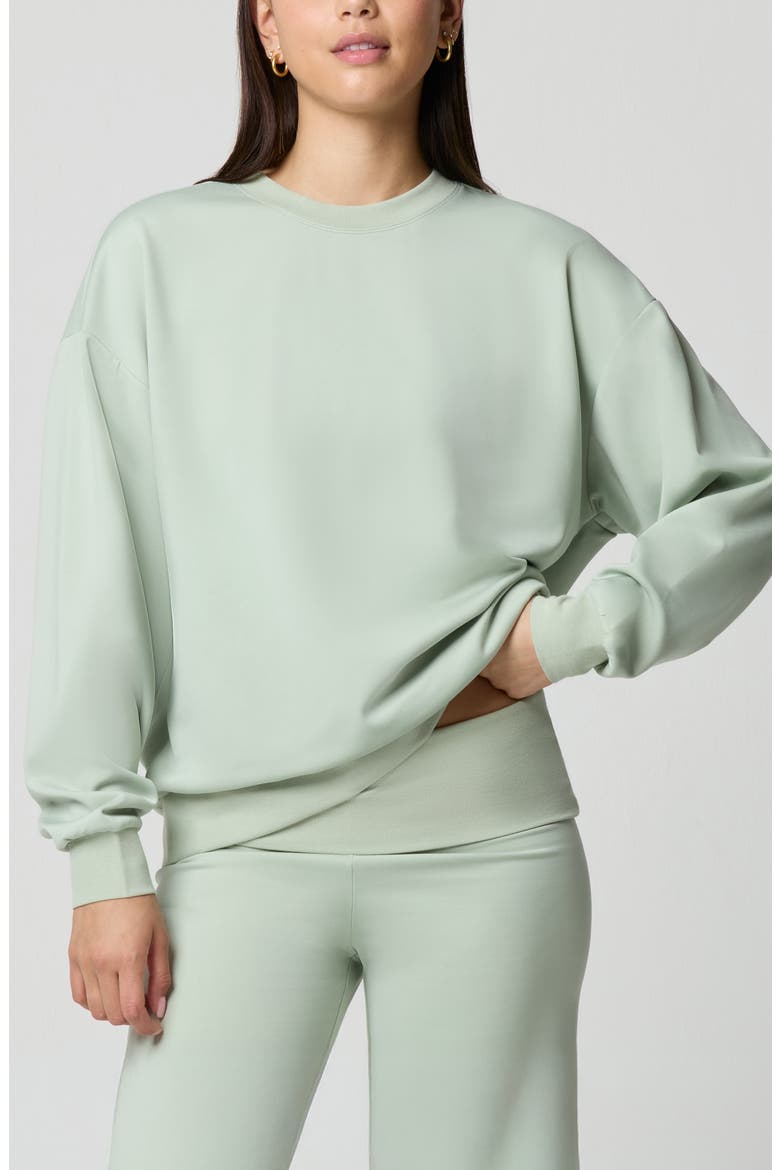 Oversize Sport Sheen Crewneck Sweatshirt, Main, color, DESERT SAGE