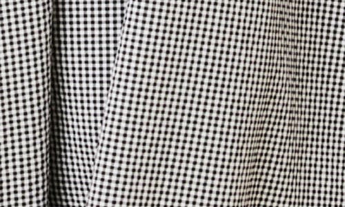 Solid & Striped Lolita Gingham Shirred Halter Seersucker Maxi Sundress In Gray