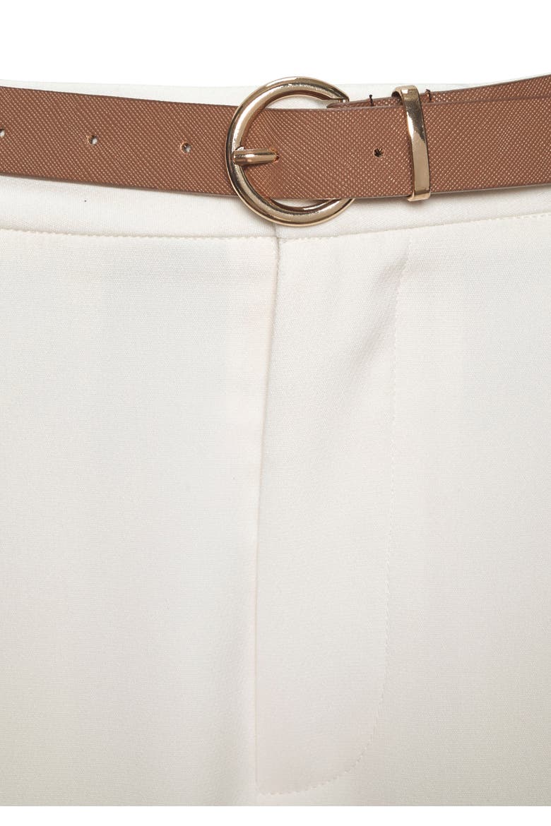 Belted Cropped Trousers, Alternate, color, Ivory