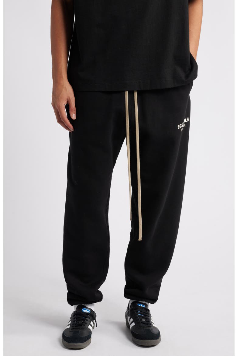 Cotton Blend Fleece Sweatpants, Main, color, BLACK