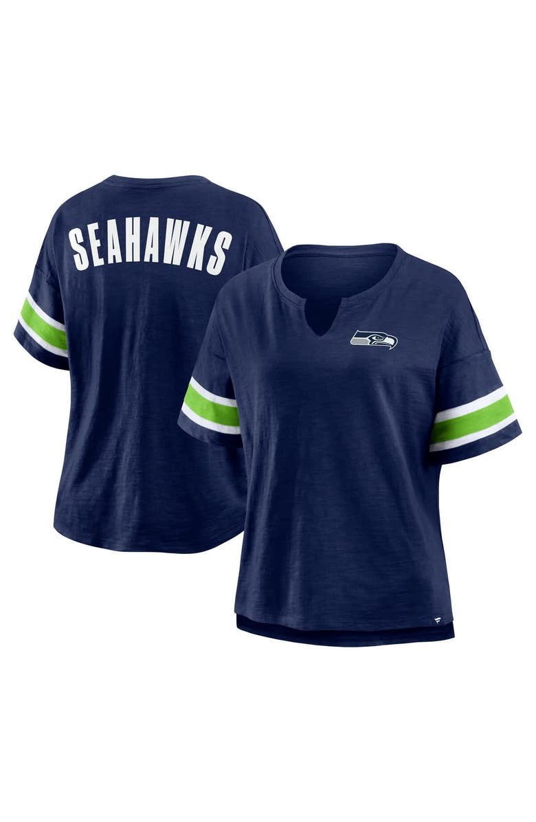 FANATICS Women's Fanatics College Navy Seattle Seahawks Plus Size Redzone Notch Neck T-Shirt, Alternate, color, College Navy
