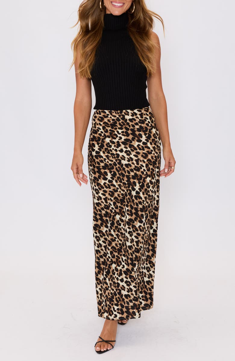 VICI Collection Sabine Leopard Print Maxi Skirt, Alternate, color, Leopard