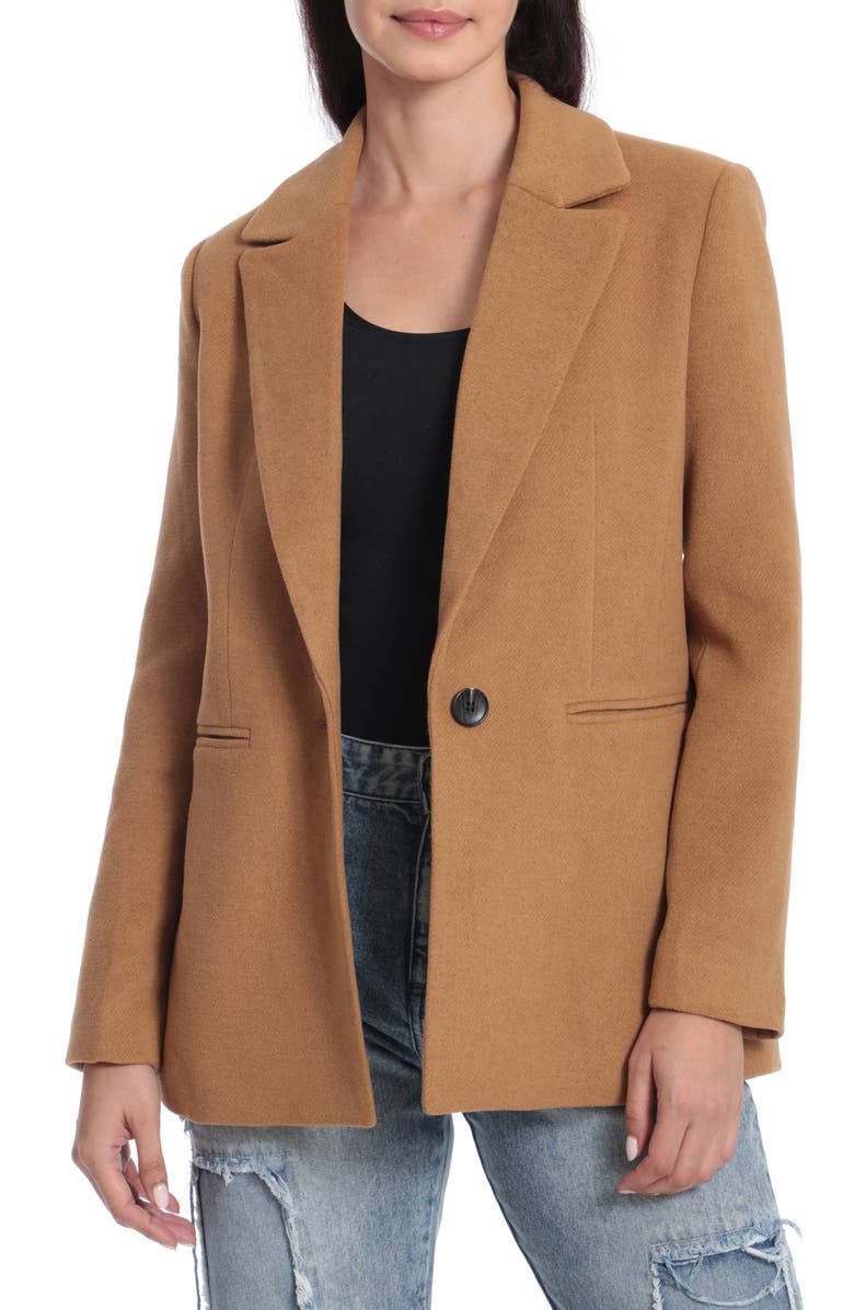 Avec Les Filles Structured One-Button Notch Lapel Blazer, Main, color, 