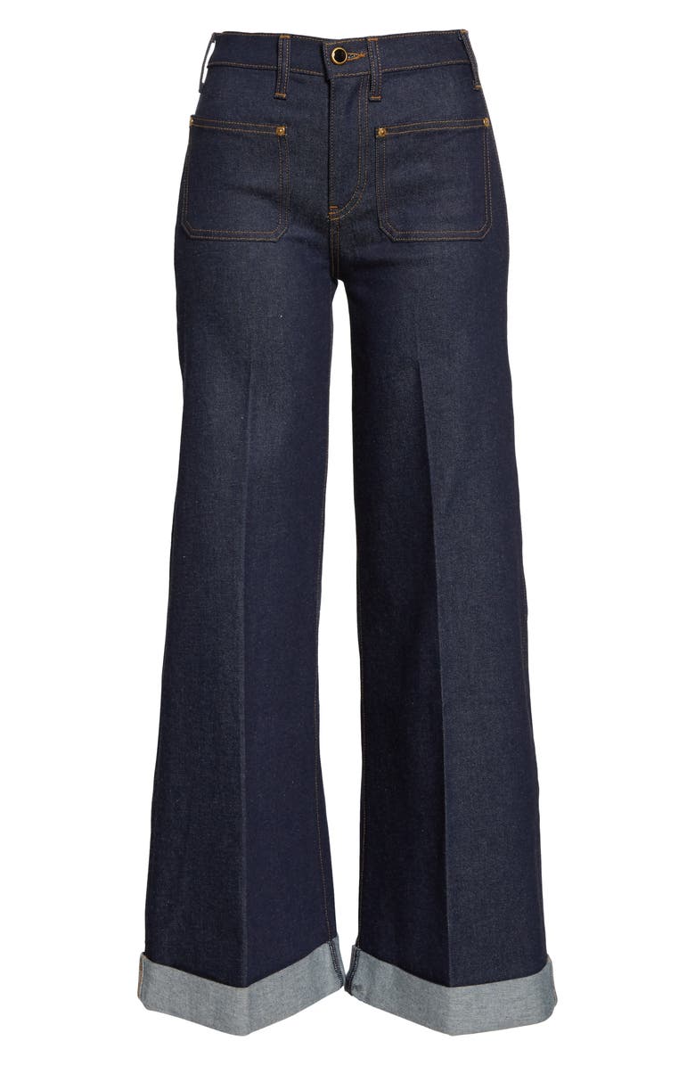 Khaite The Ray Roll Cuff Wide Leg Jeans, Alternate, color,