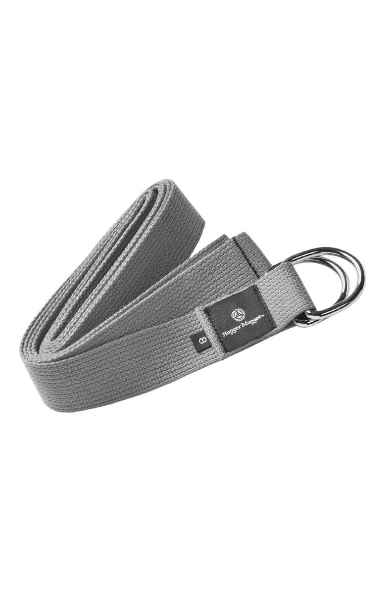 Hugger Mugger 8 ft. D-Ring Cotton Yoga Strap, Main, color, Gray