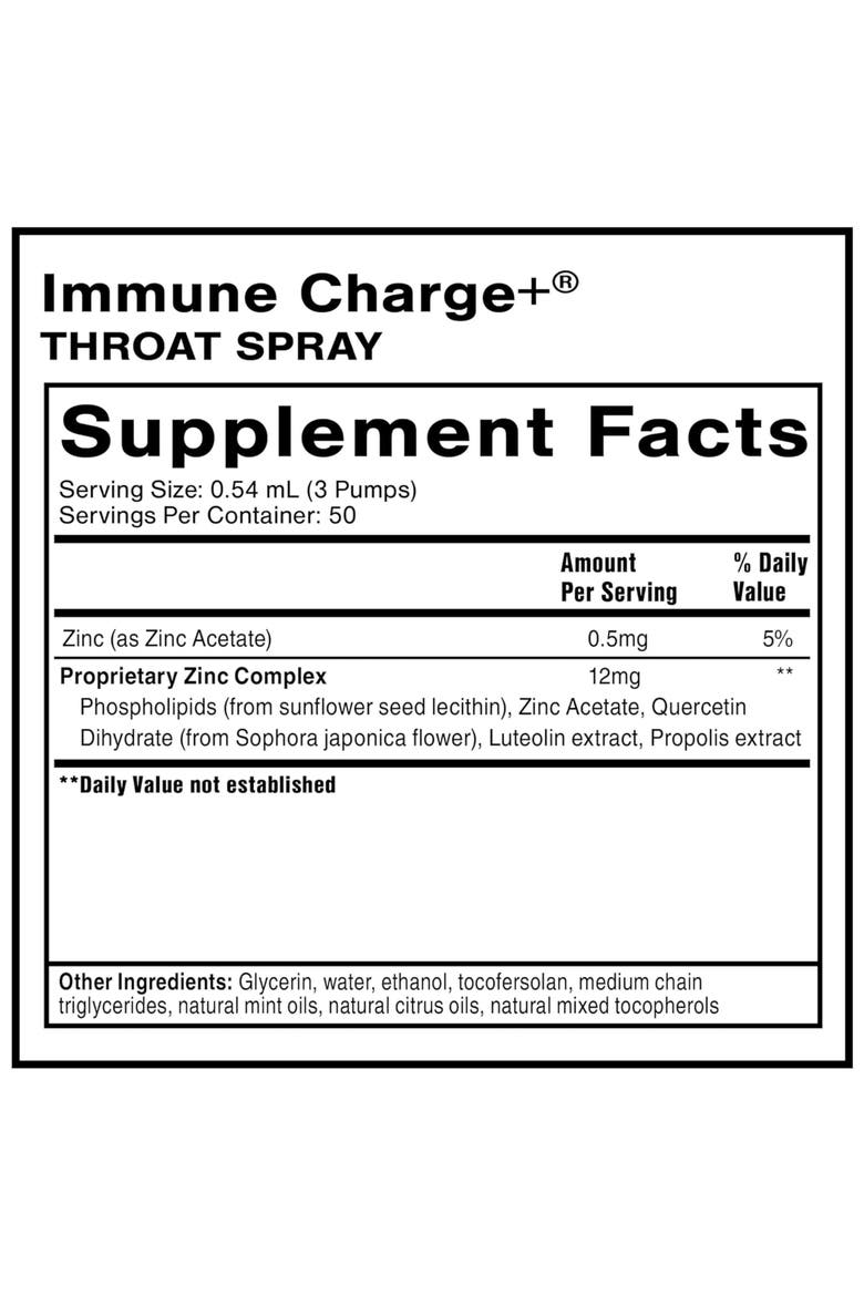 Immune Charge Liposomal Zinc and Quercetin Throat Spray, Alternate, color, None