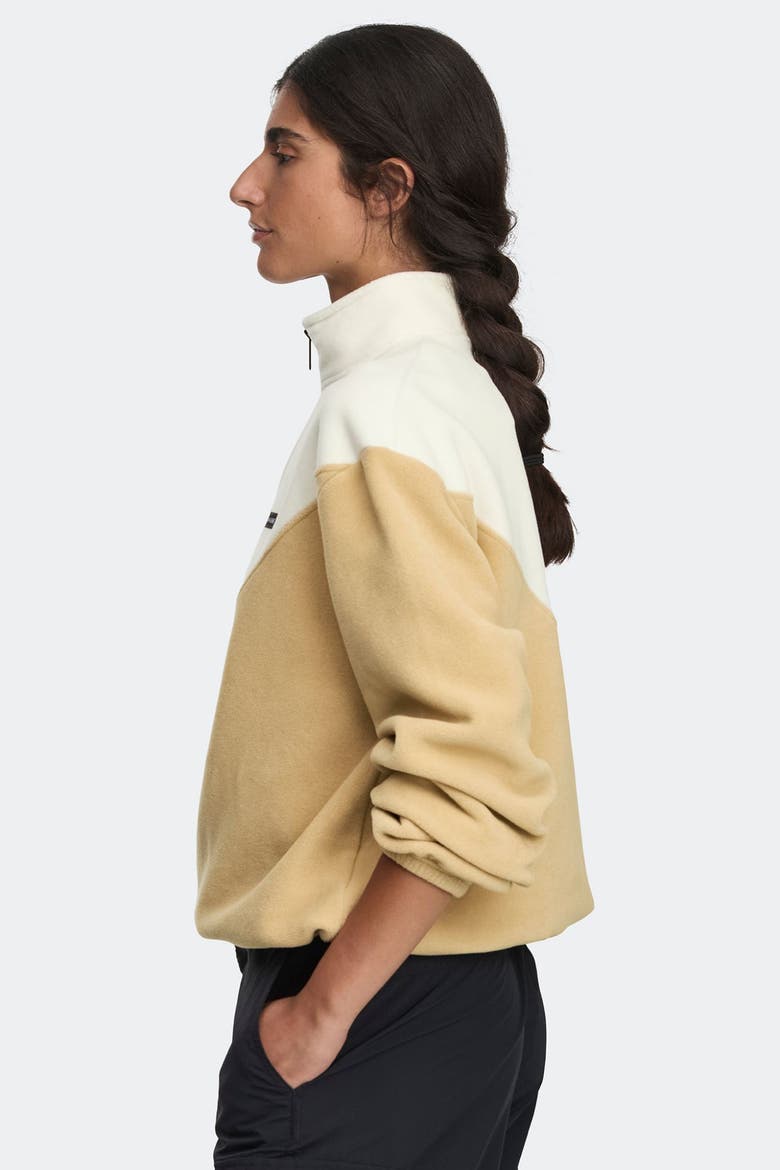 Tayen Colour Block Fleece Quarter Zip, Alternate, color, Bone/Timber Sand