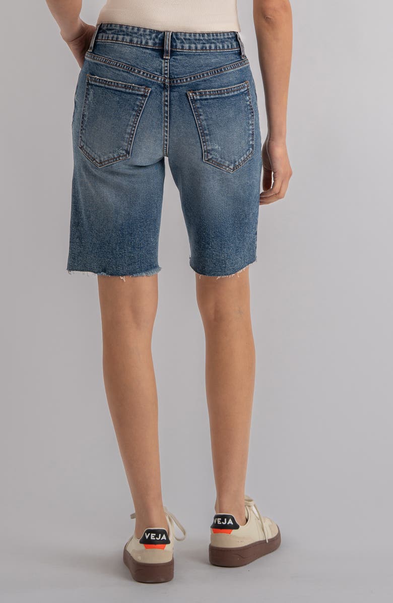 KUT from the Kloth Hailey Raw Hem High Waist Denim Bermuda Shorts, Alternate, color, Vigor