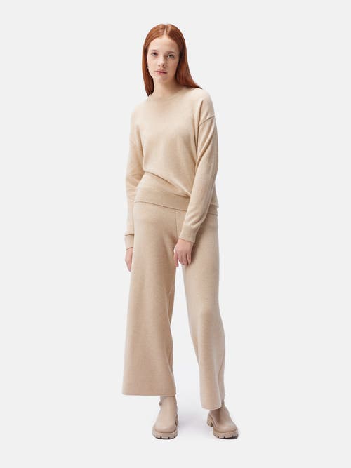 Gobi Mongolian Cashmere Organic Color Cashmere Asymmetrical Sweater In Beige