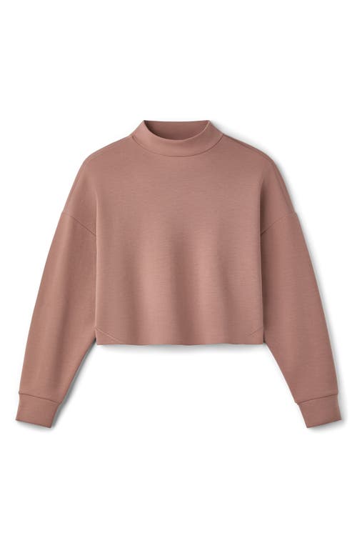 Rhone Dreamglow Mock Neck Crop Sweatshirt In Brown