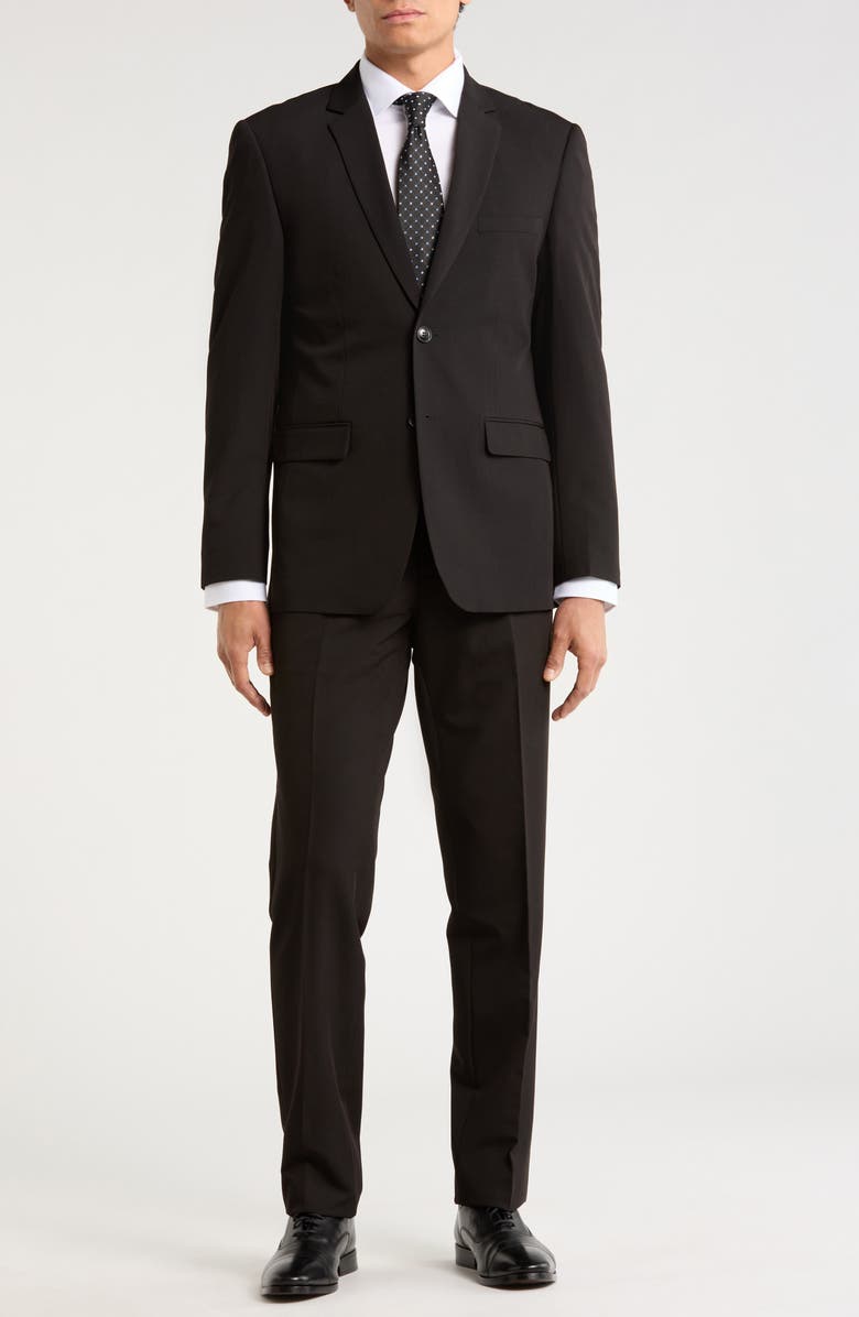 Gino Vitale Slim Fit Four-Way Stretch Suit, Main, color, Black