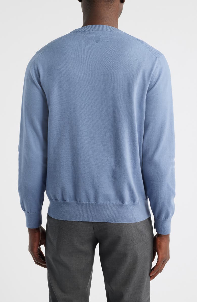 Canali Cotton Crewneck Sweater, Alternate, color, Blue